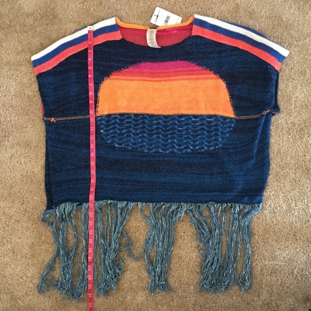 Free People Sunset Fringe Poncho, XS/S, M/L NWT - Picture 7 of 8